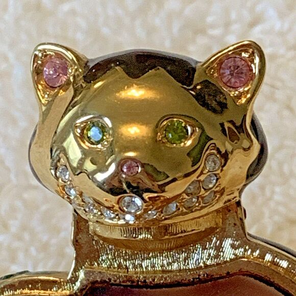 Estee Lauder Judith Leiber Cuddly Kitten Solid Perfume Compact 2004 RARE - Picture 2 of 11